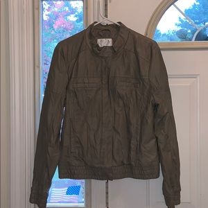 WMN XL xhilaration olive faux leather jacket
